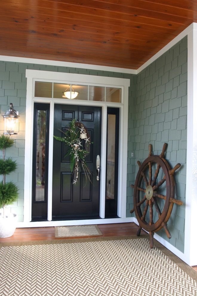 Minwax Colors for a Traditional Entry with a Wood Paneling and River Cottage #3 by Tab Premium Built Homes