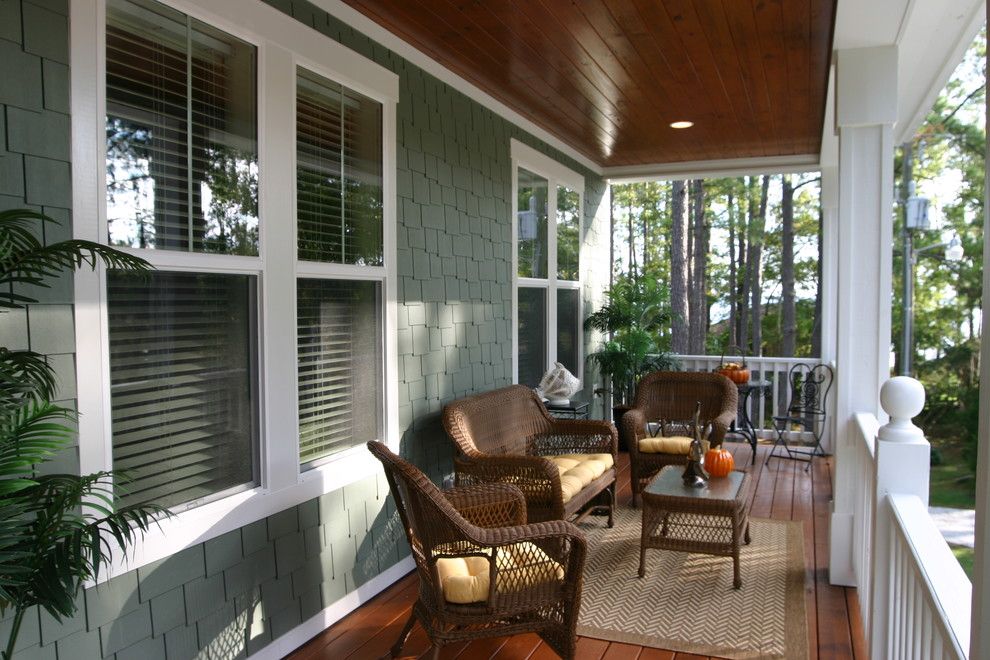 Minwax Colors for a Traditional Porch with a Area Rug and River Cottage #3 by Tab Premium Built Homes