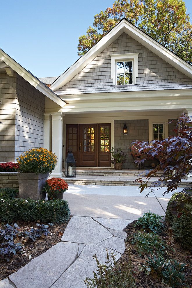 Minwax Dark Walnut for a Traditional Exterior with a Lantern and Lake County Builders by Lake Country Builders