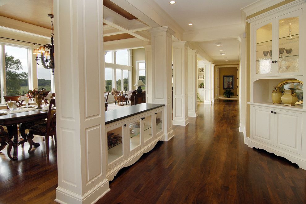 Minwax Dark Walnut for a Traditional Hall with a Footed Cabinets and Walnut Floors by John Kraemer & Sons