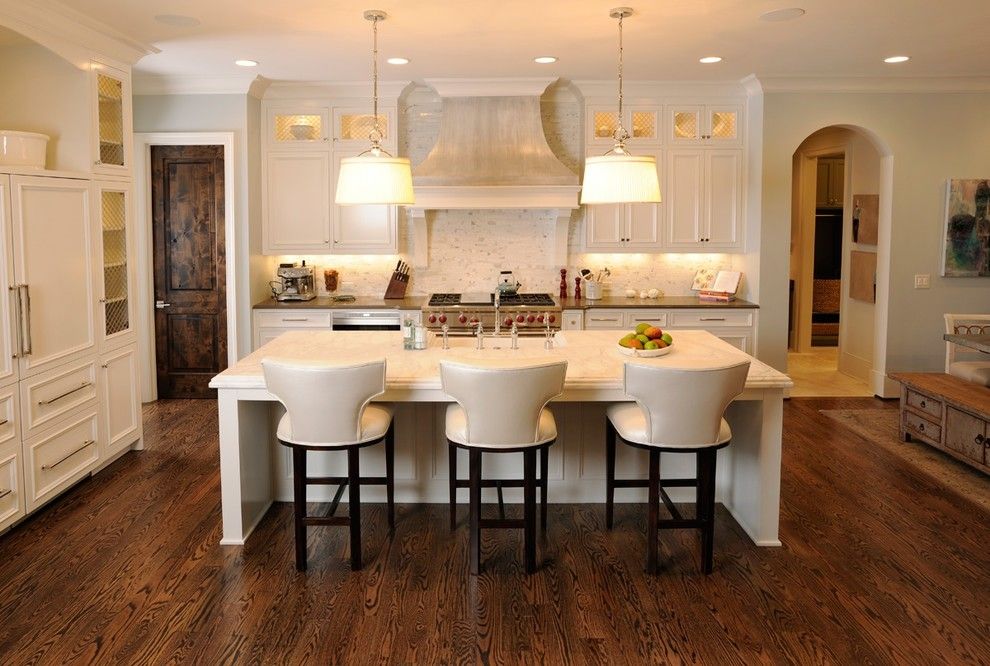 Minwax for a Traditional Kitchen with a Arched Doorway and Kitchen Splash by Traditions in Tile