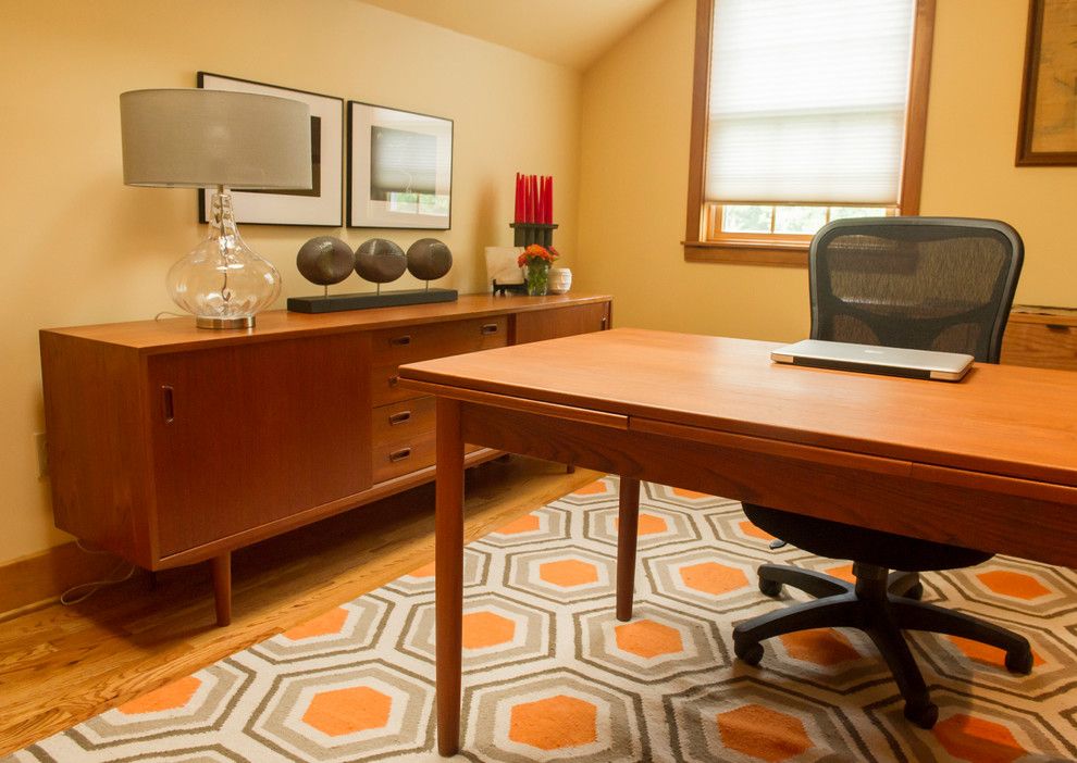 Minwax Stain Colors for a Modern Home Office with a Table as a Desk and Chatham, Ny Home Office by Bespoke Decor