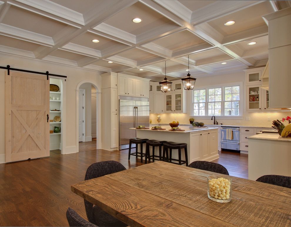 Minwax Stain Colors for a Traditional Kitchen with a Nailhead Stools and Raleigh Custom Home by Otrada L.l.c. by Otrada Llc