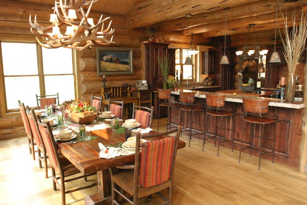 Missing Piece Tampa for a Rustic Dining Room with a Luxury and Mill Canyon Lodge   Tour of Homes by Inside Eye Design