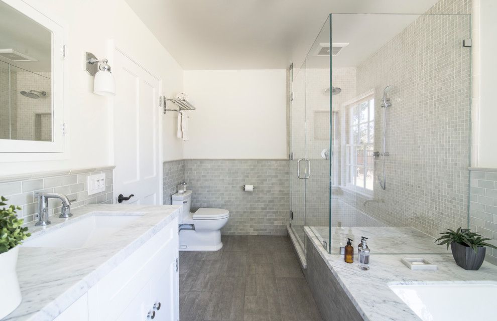 Mission Tile West for a Traditional Bathroom with a Mirror and Hiawatha Residence by Mission Tile West