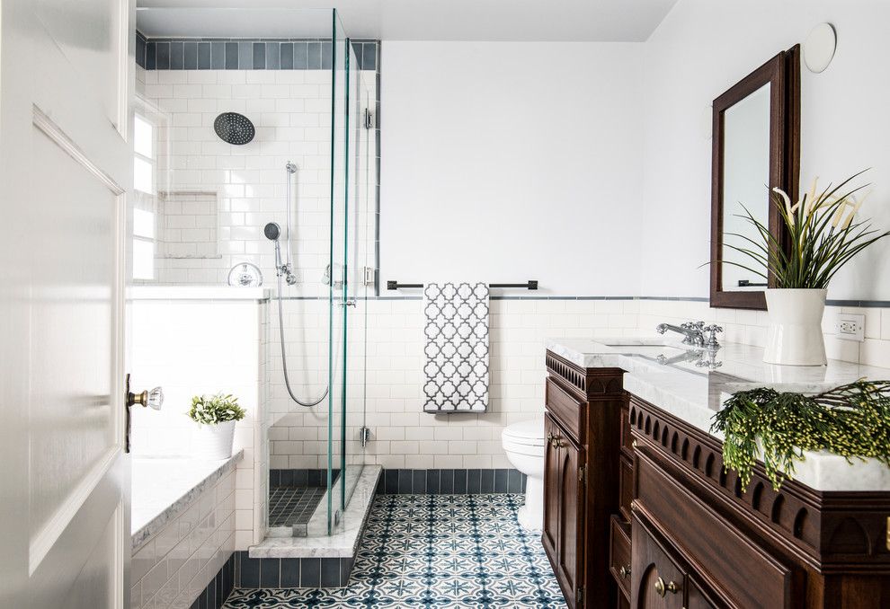 Mission Tile West for a Traditional Bathroom with a White Countertop and Illona Residence by Mission Tile West