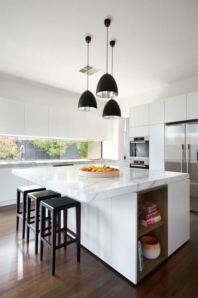 M&m Lighting for a Contemporary Kitchen with a Modern Pendant Light and East Malvern by Lsa Architects