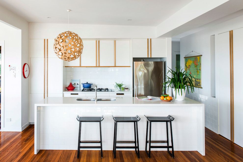 M&m Lighting for a Contemporary Kitchen with a Trubridge and Adelaide St House by Cg Design Studio