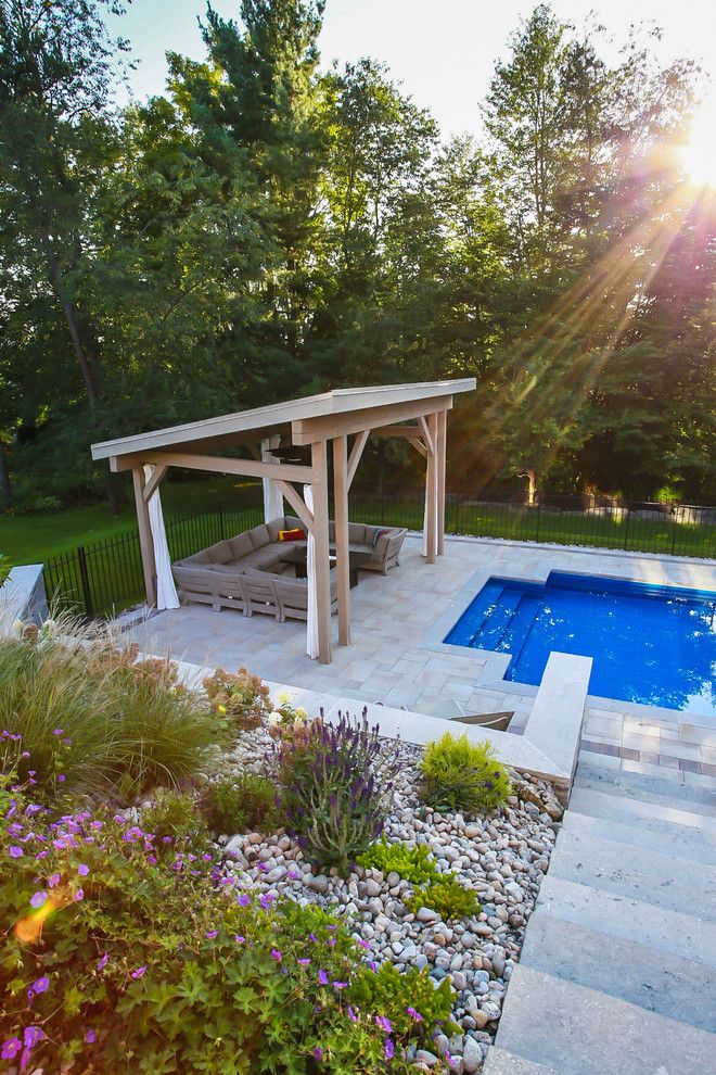 Modern Cabana for a Modern Patio with a Fire Feature and Pool Cabana by Total Living Concepts