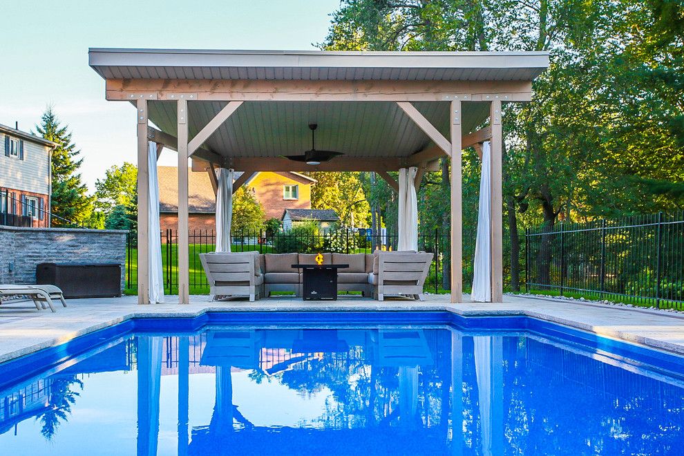 Modern Cabana for a Modern Patio with a Fire Feature and Pool Cabana by Total Living Concepts