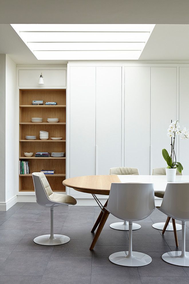 Modern Mobler for a Transitional Dining Room with a Skylights and Ranelagh, Dublin. by Eoin Lyons Interiors