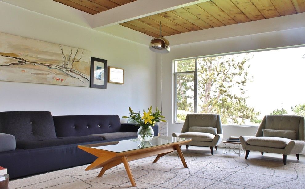 Modernlinefurniture for a Midcentury Living Room with a Rambler and Midcentury in Del Mar by Kimberley Bryan