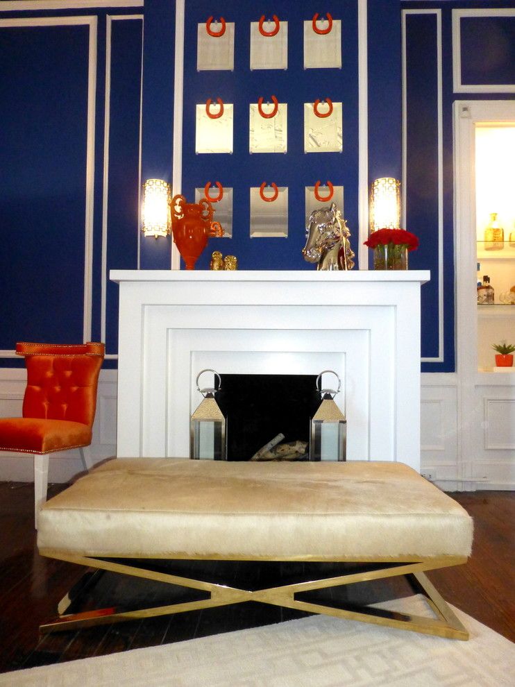 Modshop for a Modern Living Room with a Blue White Orange and New York Designer Showcase by Modshop   La, Oc, Ny, Palm Springs & Miami