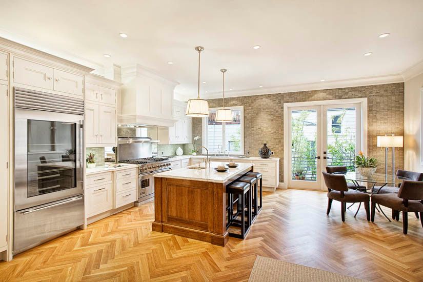 Monocoat for a Traditional Kitchen with a Herringbone and Steiner Renovation by Amber Flooring