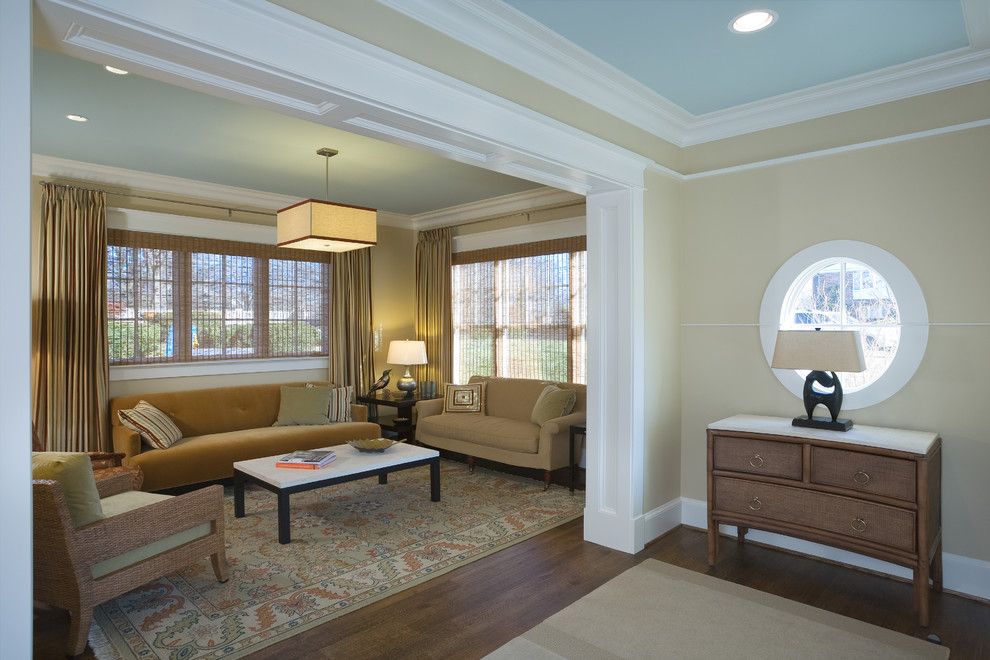 Monroe Bisque for a Transitional Living Room with a Built in Cabinetry and Transitional Retreat by Sroka Design, Inc.