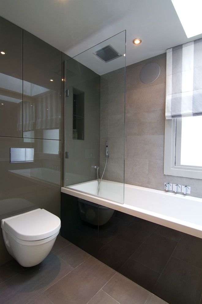 Mosa Tile for a Contemporary Bathroom with a Led Backlighting and Fulham Bathroom by Melanie Williams Bespoke Interiors