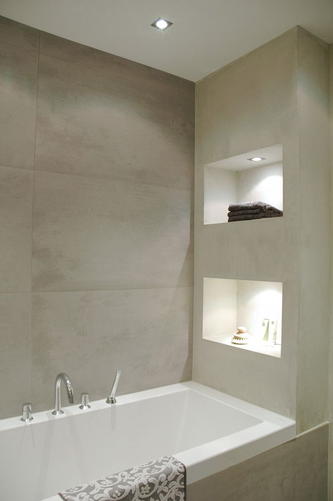 Mosa Tile for a Modern Bathroom with a Cove Lighting and Bathroom by April and May