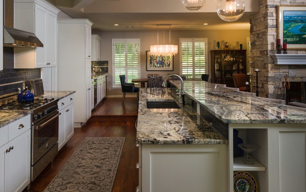 Msi Granite For A Traditional Kitchen With A Wood Countertops And