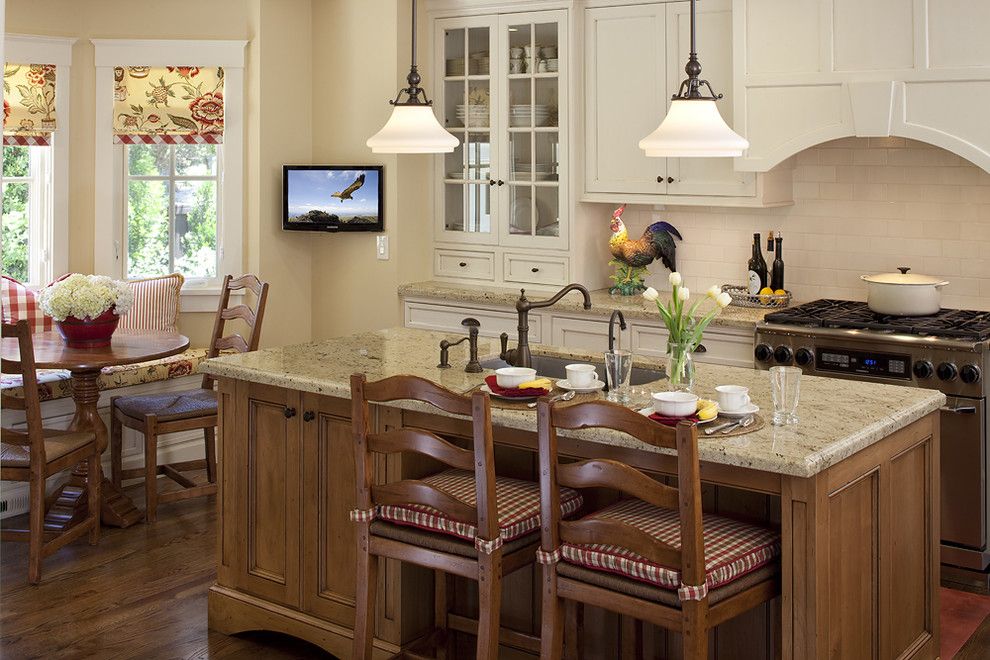 Msi Granite for a Traditional Kitchen with a Range Hood and House in Sonoma by Julie Williams Design