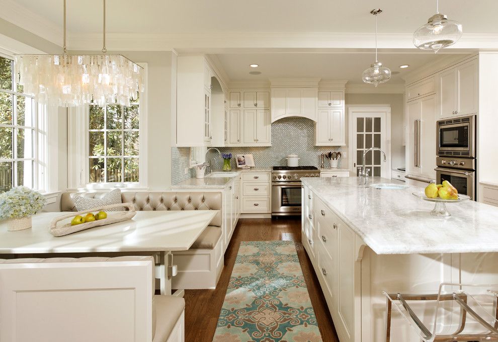 Msi Tile for a Traditional Kitchen with a Divided Lights and Green with Envy: Leed Certified Whole House Renovation by Harry Braswell Inc.