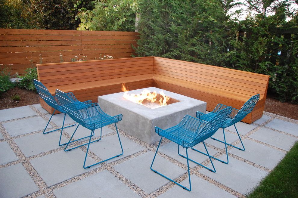 Mulch Masters for a Modern Patio with a Gravel and Modern Backyard by Salmon Bay Woodworks