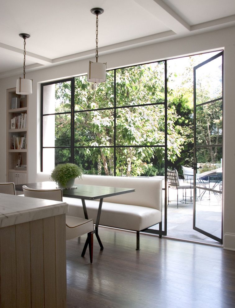 Mullioned Windows for a Transitional Kitchen with a Ceiling Treatment and William Hefner Architecture Interiors & Landscape by Studio William Hefner