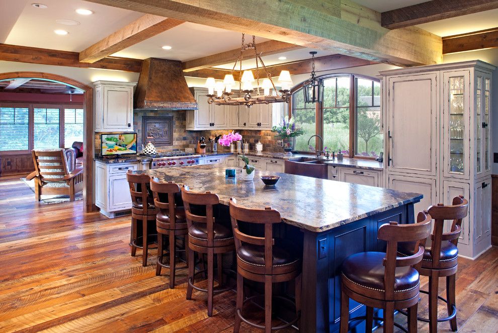 Muska Lighting for a Farmhouse Kitchen with a Cozy and French Country Cottage   Total Home Remodel by Bob Michels Construction, Inc.