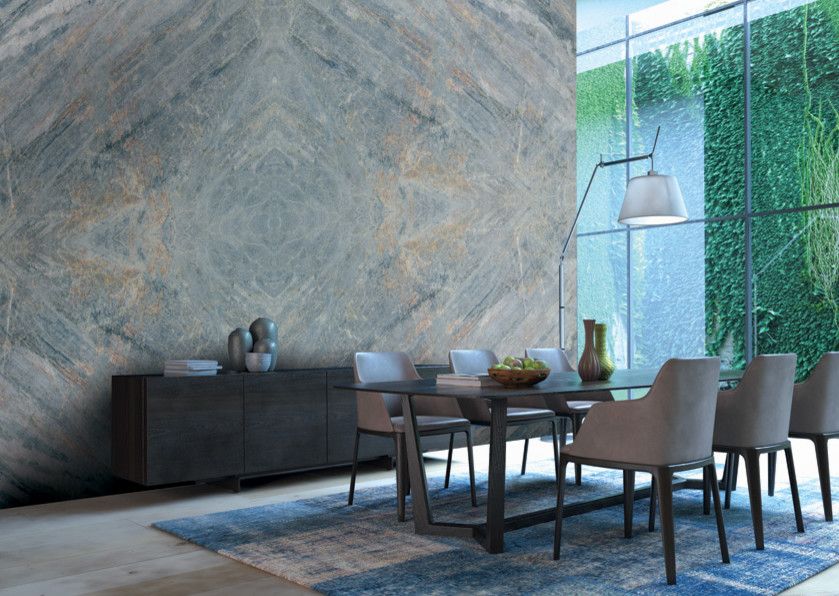 Mystic Granite for a Modern Dining Room with a Ciello and Exotic Stone Installs by Mystic Granite & Marble