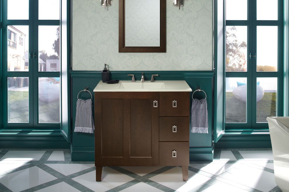 Nadeau Furniture for a Traditional Bathroom with a Green and Kohler Bathroom Vanities by Capitol District Supply