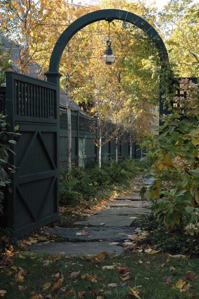 Natec for a Traditional Landscape with a Grass and Garden Gate by Timothy Lee Landscape Design