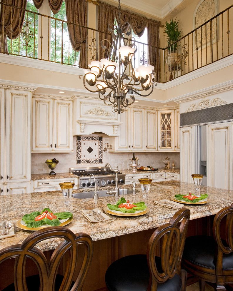 New Venetian Gold Granite for a Traditional Kitchen with a French Country and 2 Story Kitchen Remodel by Renaissance Kitchen and Home