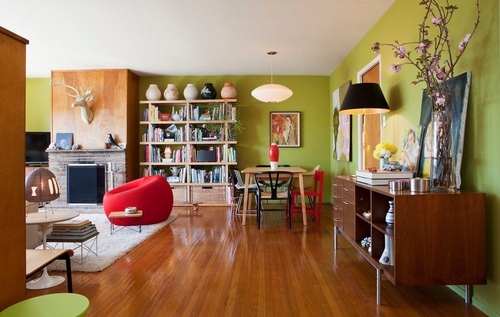Newjersey.craigslist.org for a Eclectic Living Room with a Wallpaper and San Francisco Mid Century Mix by Janel Holiday Interior Design