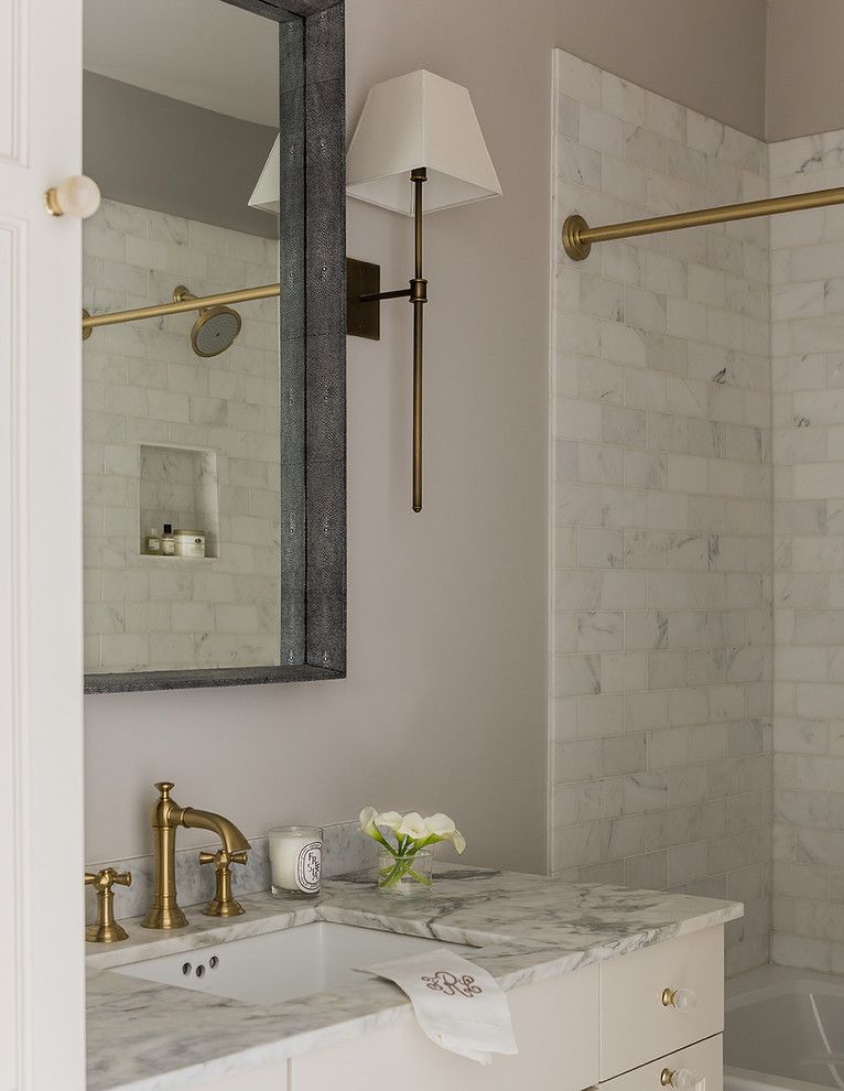 Newport Brass for a Transitional Bathroom with a Brass Kitchen Hardware and Cambridge, Ma by Lovejoy Designs