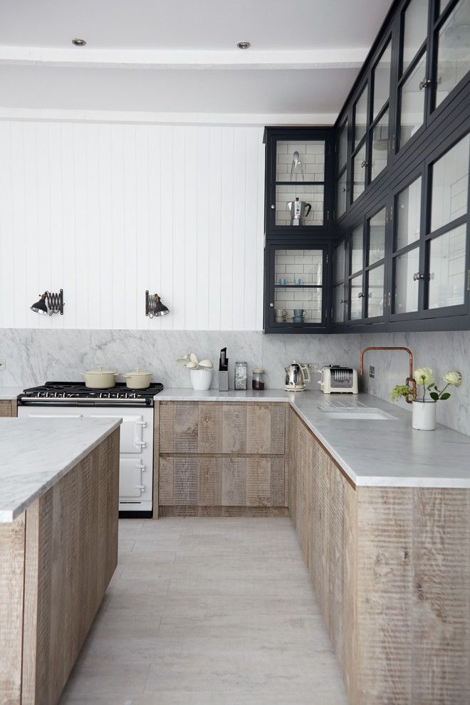 Nhic for a Scandinavian Kitchen with a Timber Boards and Industrial Chic by Blakes London