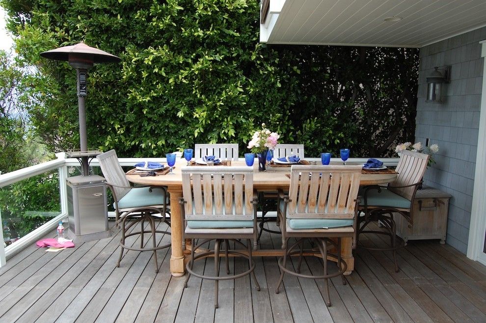 Nichols Lumber for a Beach Style Deck with a Beach Style and My Houzz: Cape Cod Style in California by Dana Nichols