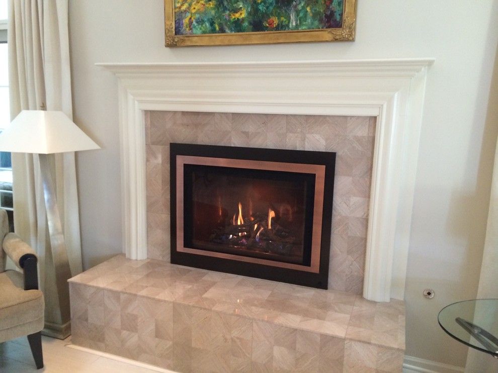 Northwest Metalcraft for a  Living Room with a Tile Hearth and Modern Fireplace by Northwest Metalcraft