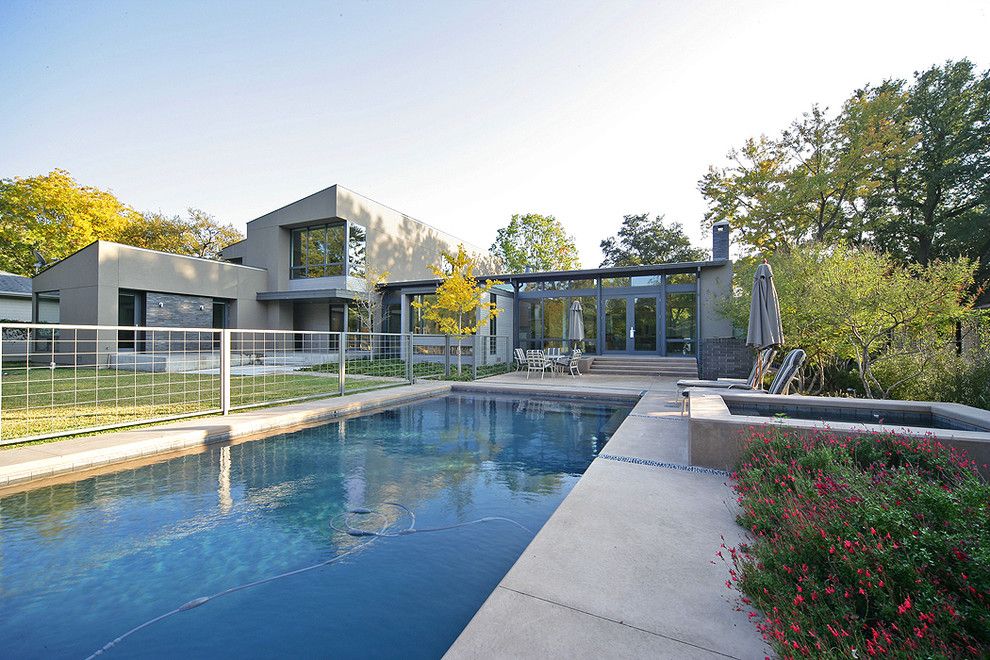 Nps Pool Supply for a Contemporary Pool with a Jacuzzi and Stefani House by Domiteaux + Baggett Architects, Pllc