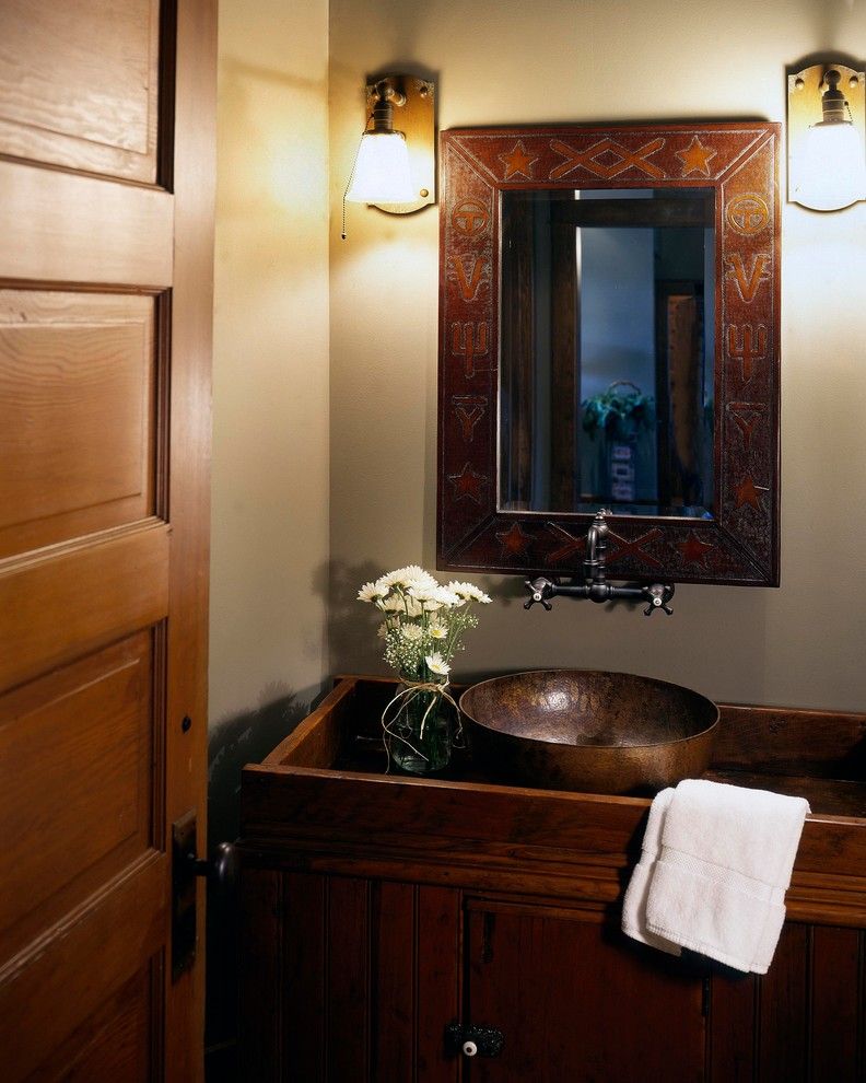 Oakwood Homes Omaha for a Rustic Powder Room with a Country and Rustic Homestead by Curt Hofer & Associates