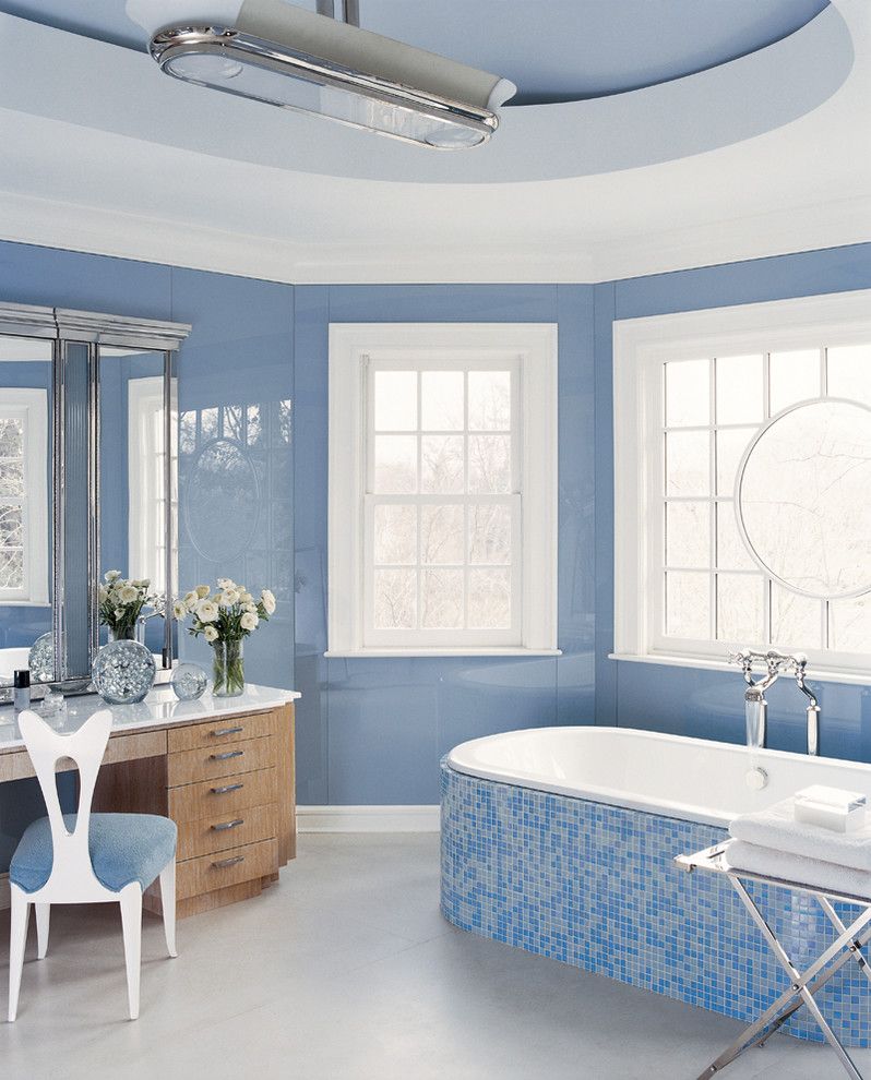 Oceanside Tile for a Traditional Bathroom with a Soaker Tub and Contemporary by Anthony Baratta Llc