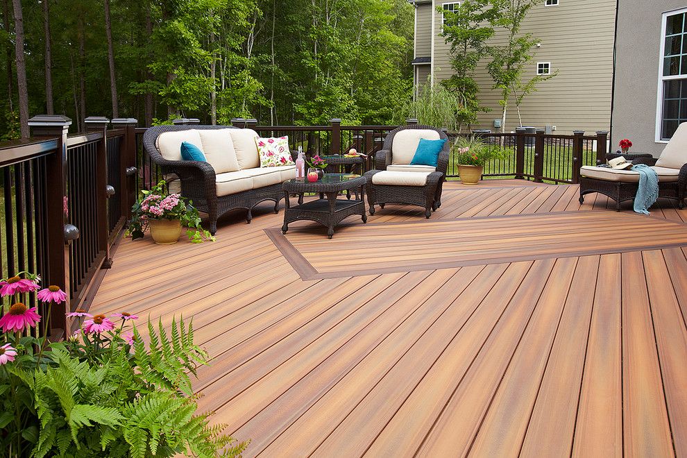 Ocher Color for a  Deck with a White Cushions and Fiberon by Fiberon Decking