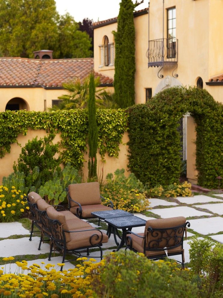 Ocher Color for a Mediterranean Landscape with a Outdoor Living and Avila Valley Estate by Jeffrey Gordon Smith Landscape Architecture