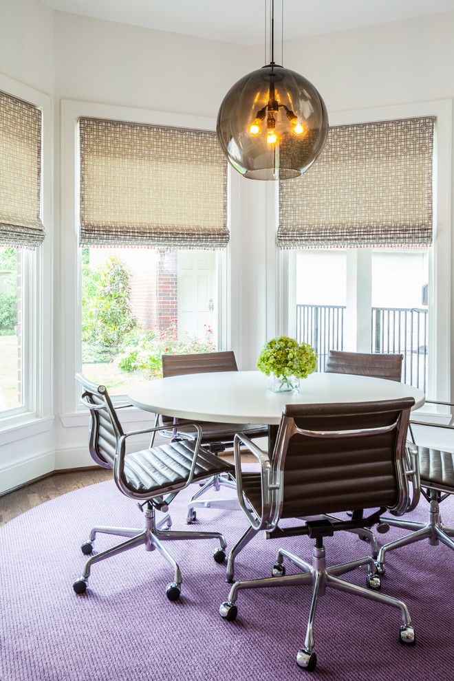 Oly Studio for a Contemporary Dining Room with a Pedestal Table and Tanglewood Residence by Laura U, Inc.