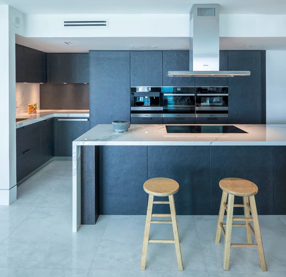 Omicron Granite for a Contemporary Kitchen with a Miami Beach and Luxury Miami Beach Project   Featuring Neolith and 2id Interiors by Omicron Granite & Tile