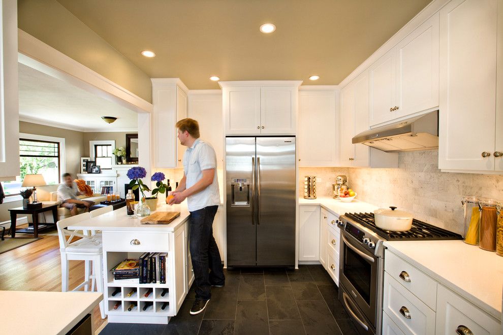 Oregon Tile and Marble for a Traditional Kitchen with a Off White and Craftsman Kitchen by Introspecs Llc