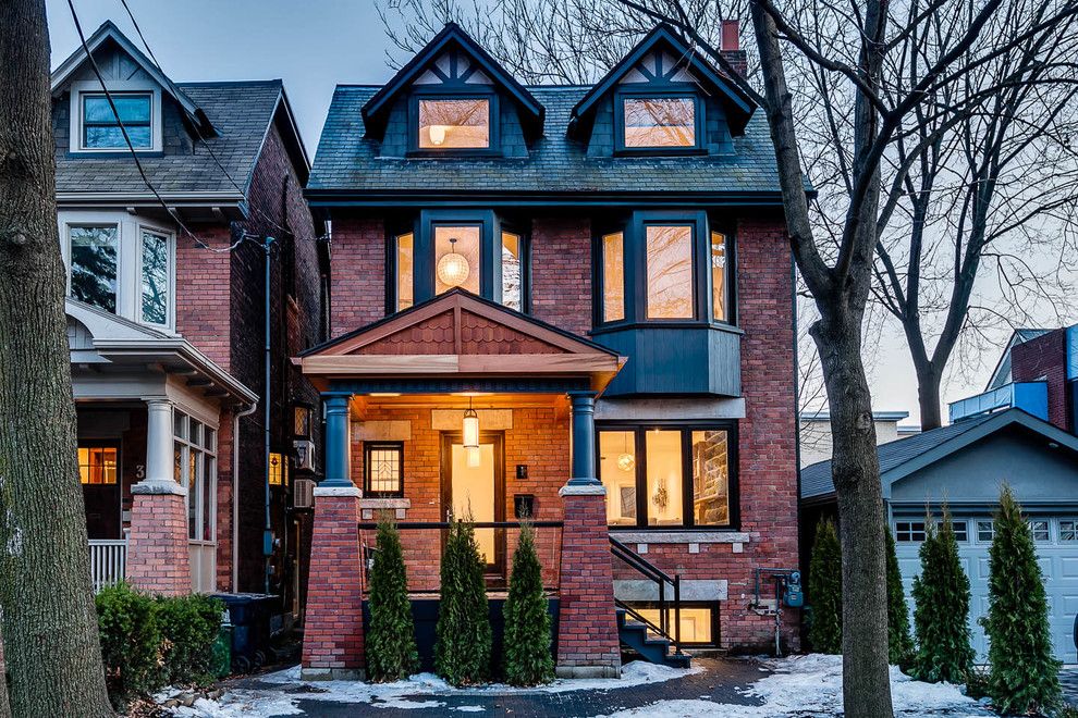 Oriel Window for a Traditional Exterior with a Tapered Columns and Playter Estates Renovation by Re:placement Design