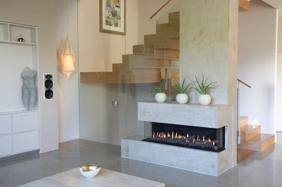 Ortal Fireplaces for a Modern Living Room with a Clean and Ortal Usa   Clear 150 Ts by Ortal Usa