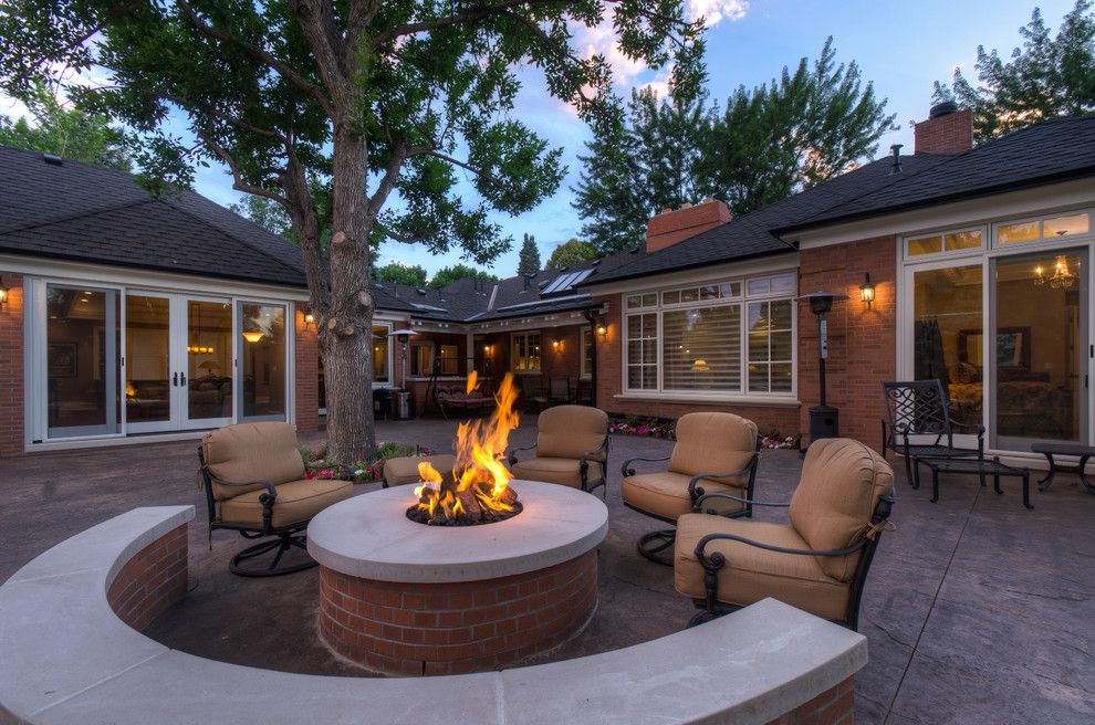 Padio for a Traditional Patio with a Fire Pit and Greenwood Village Residence by Craft Development