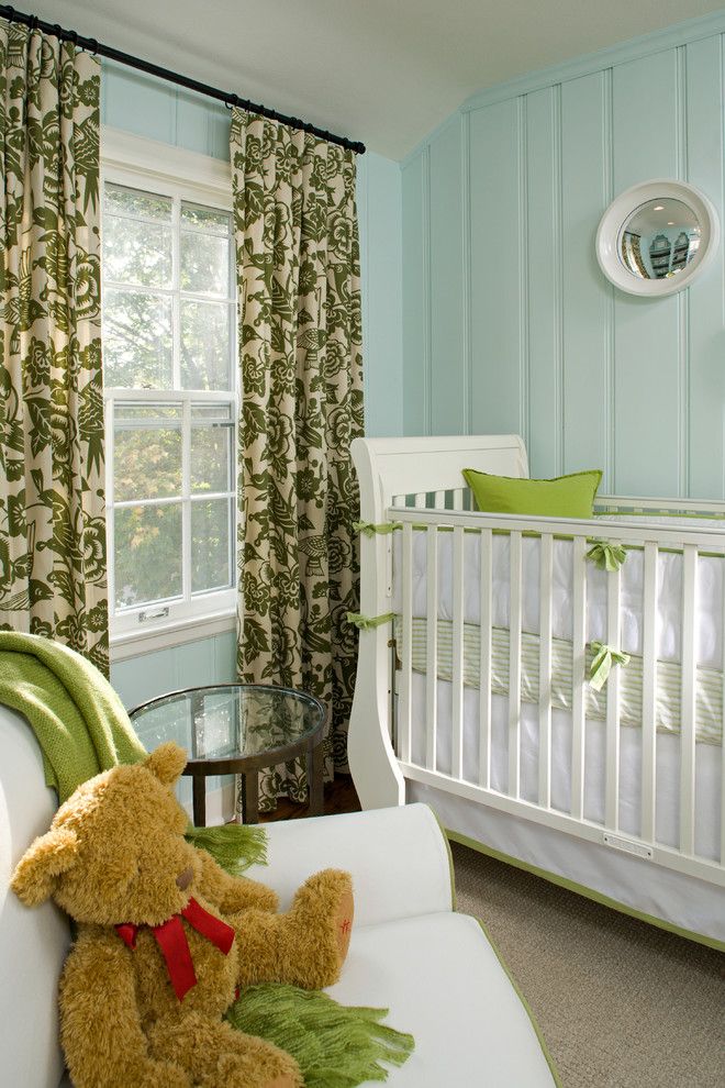 Painted Paneling for a Traditional Nursery with a Teddy Bear and Children's Rooms by Inview Interior Design