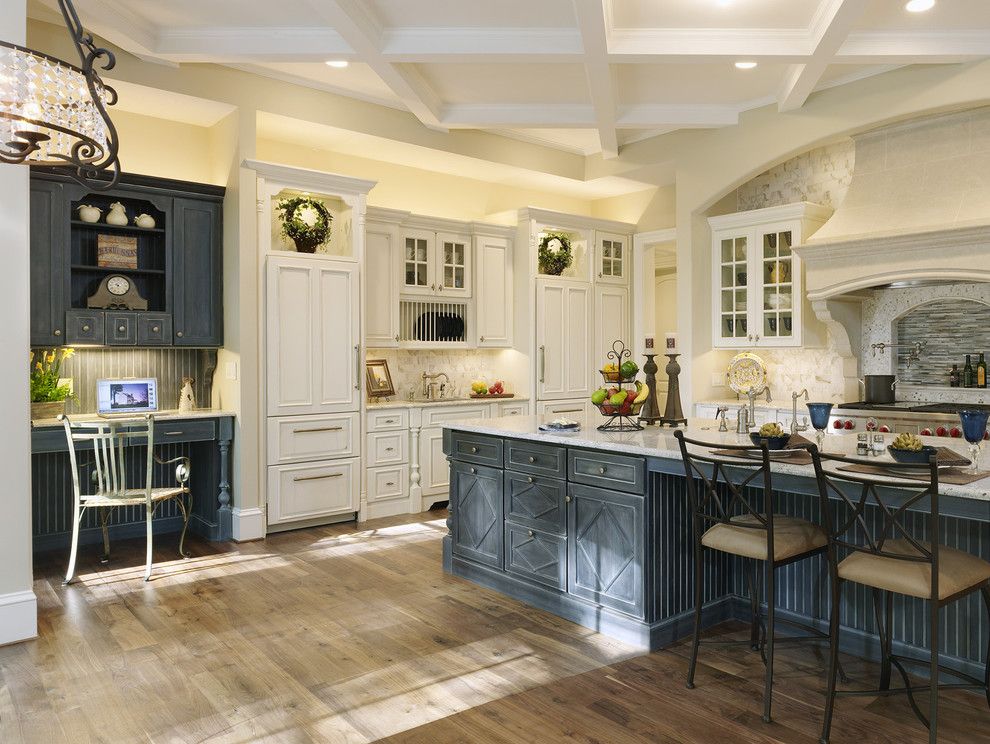 Painting Stripes on Walls for a Traditional Kitchen with a Gray Painted Wood and Rockville, Md Kitchen Renovation by Ferguson Bath, Kitchen & Lighting Gallery