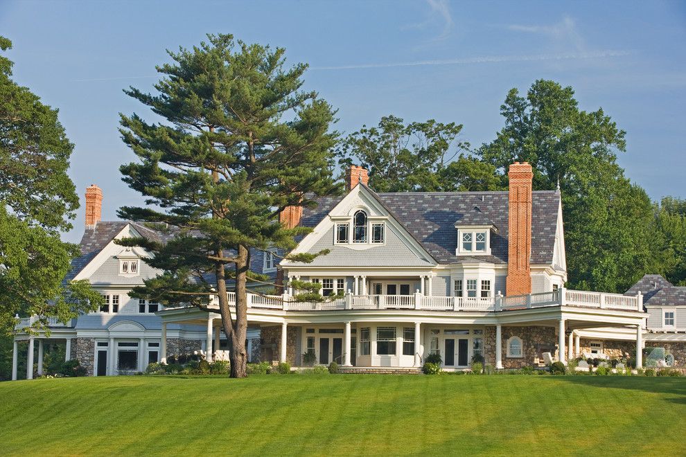 Palladian Window for a Traditional Exterior with a Wraparound Deck and Connecticut Residence #4 by Gt Electric